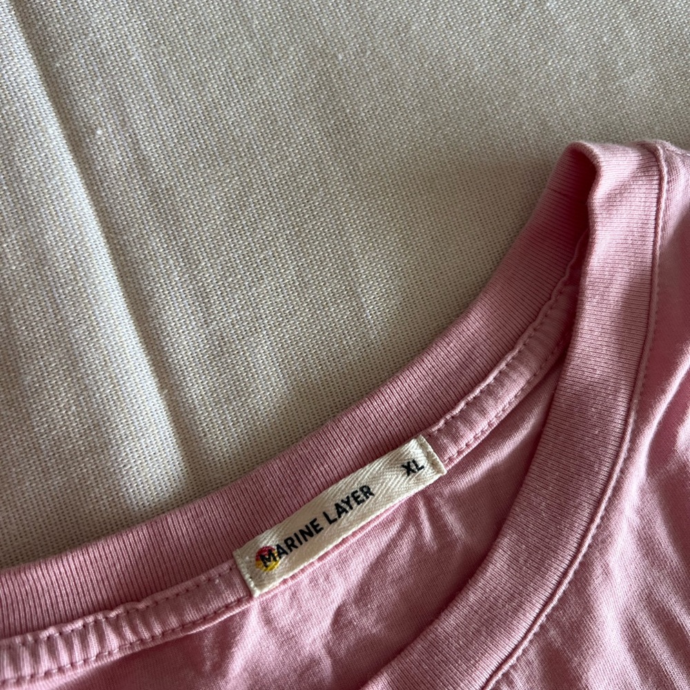 Marine Layer Soft Pink Crew Neck Tee